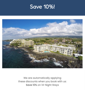 Kona Hawaii vacation rental specials